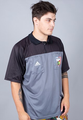 VINTAGE ADIDAS FOOTBALL REFEREE SHIRT WITH GERMAN BADGE