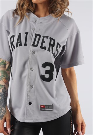 VINTAGE BASEBALL SPORT JERSEY TOP UK 10 SMALL (F2D)