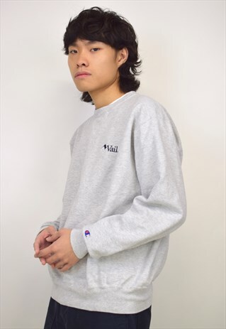VINTAGE 90S CHAMPION 'VAIL' GREY SWEATSHIRT