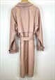 KZELL PU TRENCH COAT WITH HIGH COLLAR IN PINK