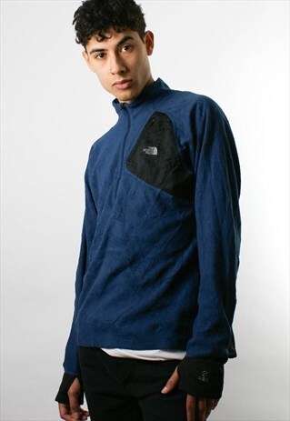 THE NORTH FACE FLEECE SWEATSHIRT 1/4 ZIP BLUE