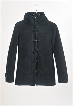 Vintage 90s faux shearling jacket in black