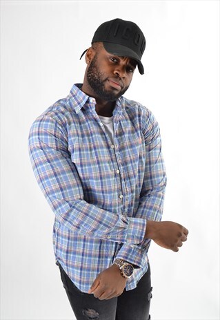 BLUE RALPH LAUREN CHECKERED SHIRT RL9651