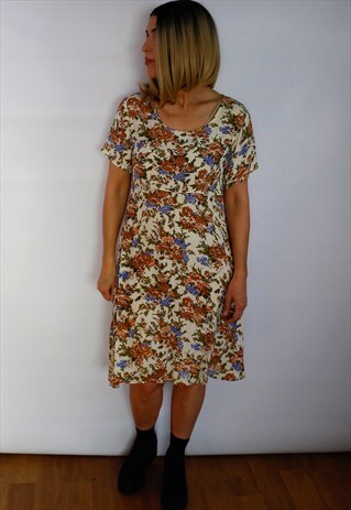 VINTAGE 90S MIDI FLORAL DRESS