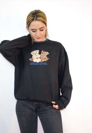 VINTAGE TEDDY BEAR EMBROIDERED SWEATSHIRT