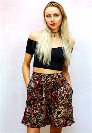 1990S VINTAGE LARGE PAISLEY PRINT CULOTTES SHORTS