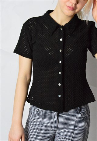 VINTAGE 90S BLACK LACE TOP