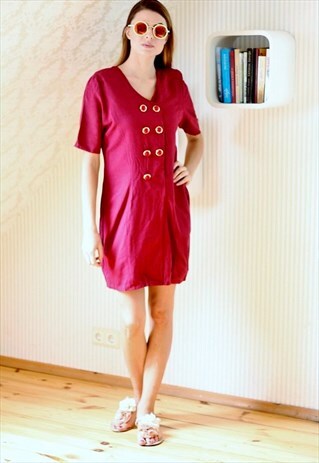 VINTAGE BURGUNDY DRESS