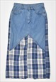 Vintage 90's Benetton Denim Skirt Check Blue