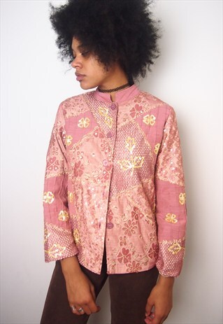 SALMON PINK EMBROIDERED BLAZER JACKET