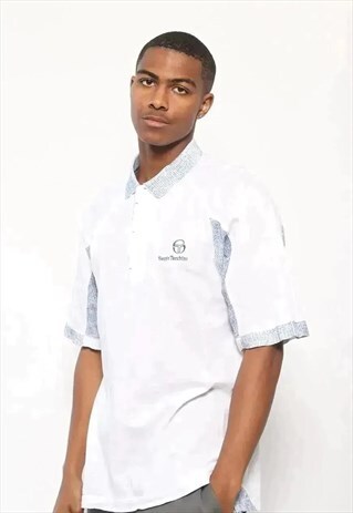 VINTAGE SERGIO TACCHINI LOGO POLO SHIRT WHITE
