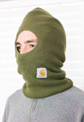 VINTAGE CARHARTT KNITTED SKI MASK CAP LOGO 90S ONE SIZE 5.1