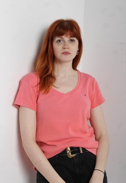 Vintage Tommy Hilfiger Rib Knit T-Shirt Pink