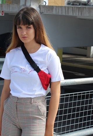 SAVE THE PEOPLE RED TEXT T SHIRT