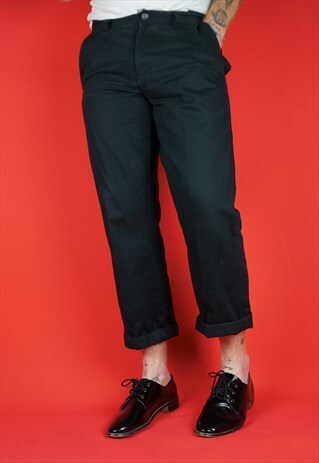 VINTAGE 1990S DARK GREEN TROUSERS 34"