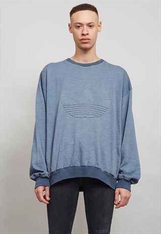 OVERSIZED EARLY 80'S TEAL GREEN ADIDAS SWEATER