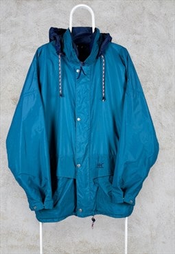 Vintage Helly Hansen Waterproof Jacket Aqua Blue Men's XL
