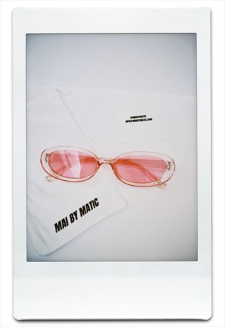 LIGHT PINK OVAL SUNGLASSES VINTAGE RETRO STYLE