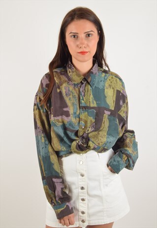 VINTAGE SILK SHIRT FESTIVAL PRINT (1236)