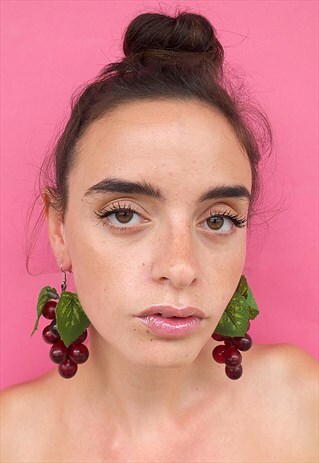 LARGE BUNCH OF GRAPE EARRINGS