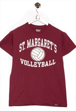 Vintage Gildan T-Shirt St. Margaret's Volleyball Print Red