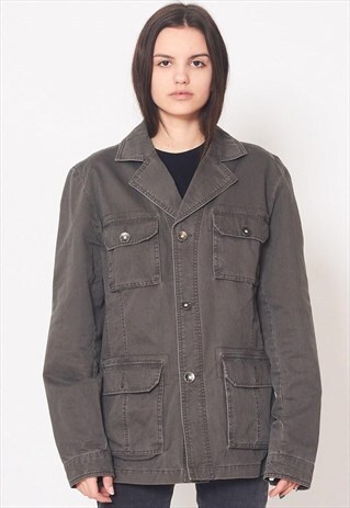VINTAGE GREY CLOCKHOUSE DENIM JACKET