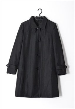 Y2K Black Minimalist Trench Coat