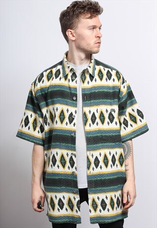VINTAGE AZTEC PATTERNED SHIRT