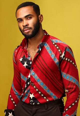 ROCKSTAR PRINTED LONG SLEEVE SILK SHIRT