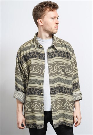 VINTAGE AZTEC PATTERNED SHIRT