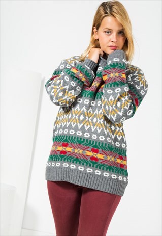 ON SALE VINTAGE 80S CLASSIC KNITWEAR JUMPER / S0026