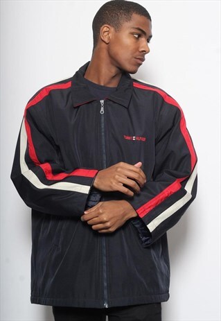 VINTAGE TOMMY HILFIGER LOGO JACKET BLACK