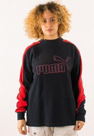 VINTAGE 90S NAVY PUMA CREWNECK SWEATSHIRT