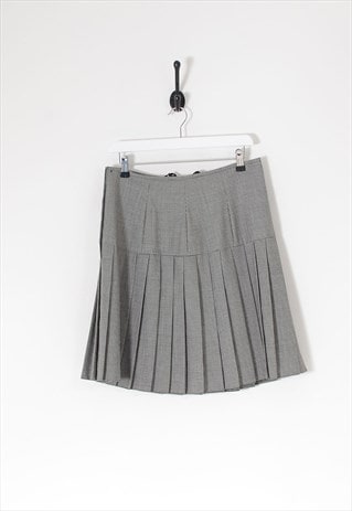 Vintage Checked Pleated Mini Skirt Black/White W30 BV9006