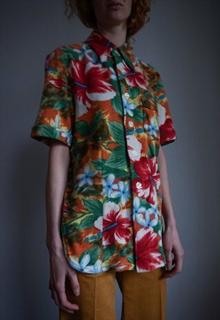 D&G WARM OVERSIZED SHIRT FLORAL BUTTON DOWN M