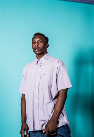 VINTAGE TOMMY HILFIGER SHIRT IN PURPLE STRIPES
