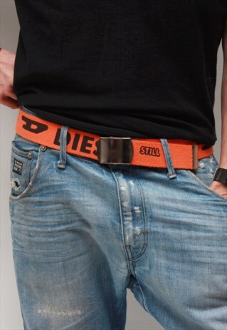 VINTAGE 90' OLDSCHOOL CLASSIC MATERIAL ORANGE DIESEL BELT