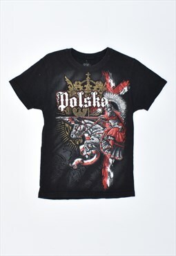 Vintage 90's Polska T-Shirt Top Black