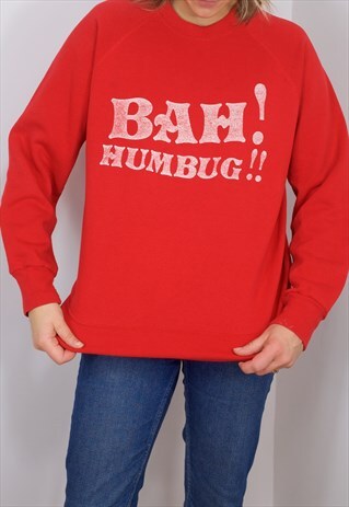 BAH HUMBUG VINTAGE CHRISTMAS SWEATER