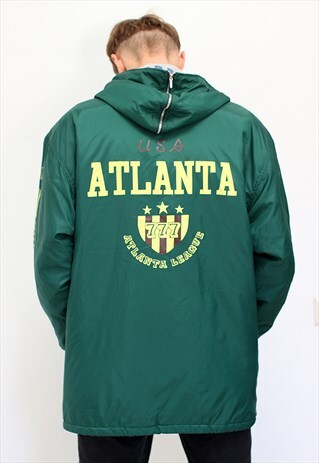 90'S BASEBALL HOODED JACKET WITH RETRO GRAPHIC PRINT