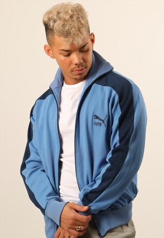 VINTAGE PUMA EMBROIDERED LOGO ZIPPED SWEATSHIRT
