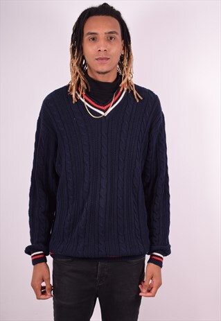 ROBE DI KAPPA MENS VINTAGE JUMPER SWEATER XL NAVY BLUE 90S