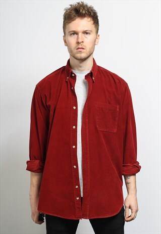 VINTAGE CORDUROY CORD SHIRT RED