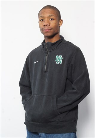 VINTAGE NIKE 1/4 ZIP LOGO SWEATSHIRT BLACK