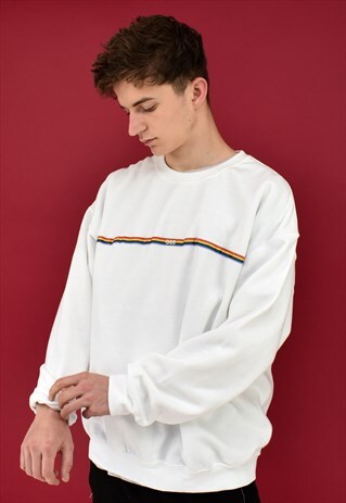 G&G UNISEX SIMPLE RAINBOW RIBBON SWEAT