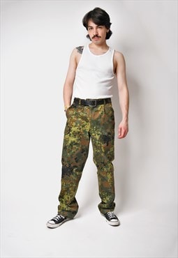 Vintage cargo pants camouflage patterned for men multi 