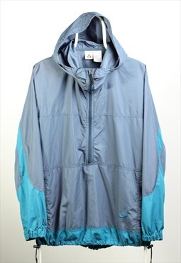 Vintage Nike ACG 1/2 zip Hoodied Shell Jacket Blue Grey