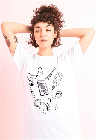 GRAPHIC T-SHIRT IN WHITE WITH "EMPOWER YOURSELF" DESIGN