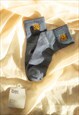 BLUE SQUARE BLOCK SMILEY SOCKS