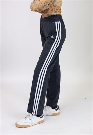 VINTAGE 90S ADIDAS BLACK TRACKSUIT BOTTOMS